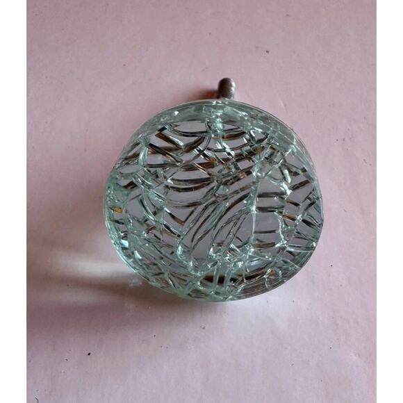 SET OF TWO Clear Cut Crystal Glass Cabinet Knobs Polished Nickel (4 Available ) - Picture 2 of 5